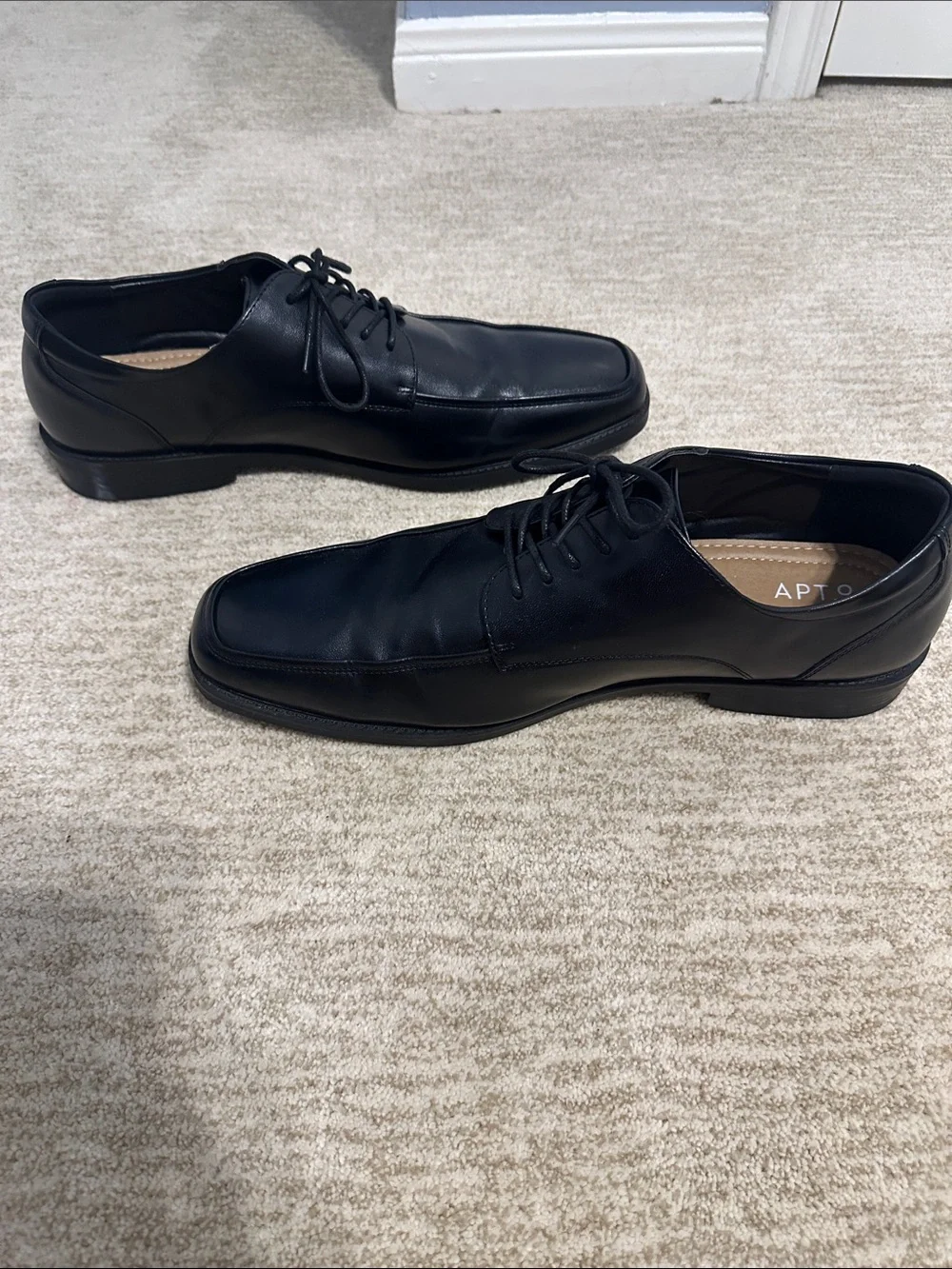 Apt. 9 Men's Black Leather Lace-Up Derby Shoes- Size 13- no box
